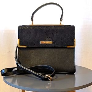 Dune London - black with gold hardware satchel